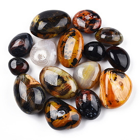 Natural Sardonyx Agate Home Display Decorations, Dyed, Tumbled Stone, Healing Stones for Chakras Balancing, Crystal Therapy, Meditation, Reiki, Nuggets