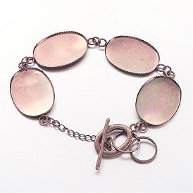 Messing Armband machen, ellipsenförmige, 220 mm, Fach: 18x25 mm
