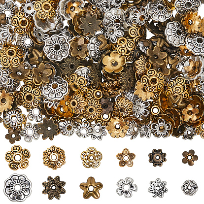 360шт 12 стили колпачки из сплава в тибетском стиле, цветок