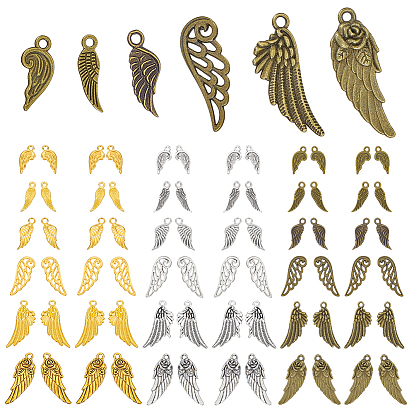 108 шт 18 стили подвески из сплава в тибетском стиле, без свинца и без кадмия, крыло