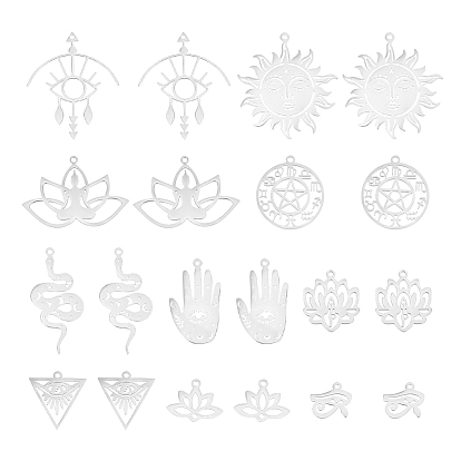 20 шт. 10 стили 304 подвески из нержавеющей стали с лазерной резкой, разнообразные