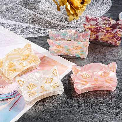 Cat Shape Acrylic Claw Hair Clips, for Girls Women Thick Hair