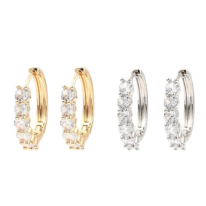 Латунные микро проложить серьги обруча кубического циркония, круглые