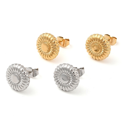 304 серьги-гвоздики из нержавеющей стали для женщин, цветок