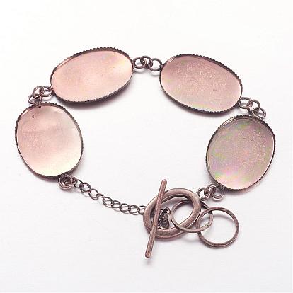 Messing Armband machen, ellipsenförmige, 220 mm, Fach: 18x25 mm