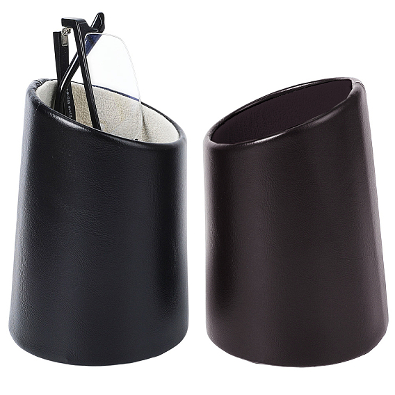 2Pcs 2 Styles PU Leather Eyeglasses Display Holder, for Glasses, Jewelry, Column