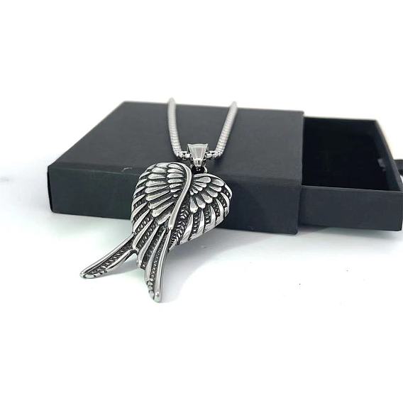 Ожерелья с подвеской в виде крыльев из нержавеющей стали для мужчин и женщин