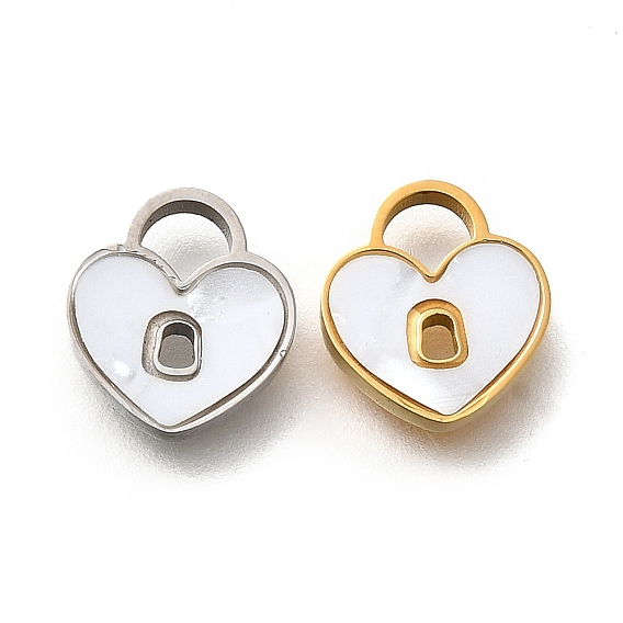 304 подвески-замки в форме сердца из нержавеющей стали, с пластиковой имитацией оболочки, ионное покрытие (ip)