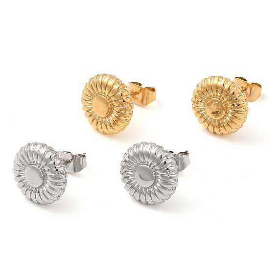 304 серьги-гвоздики из нержавеющей стали для женщин, цветок