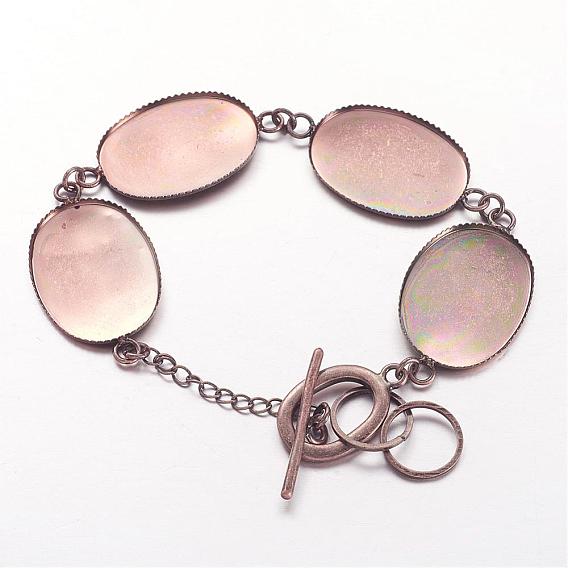 Brass Bracelet Making, Oval, 220mm, Tray: 18x25mm