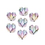 Непрозрачные акриловые бусины с УФ-покрытием, радужный, сердце, граненые