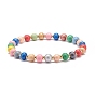 2 pcs 2 ensemble de bracelets extensibles en perles rondes en bois naturel pour enfant et parent