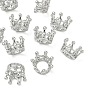 SHEGRACE Brass Micro Pave Cubic Zirconia Pendants, Cadmium Free & Nickel Free & Lead Free, Crown Charms, Clear