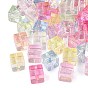Уф-покрытие прозрачные акриловые бусины, кубические, радужный