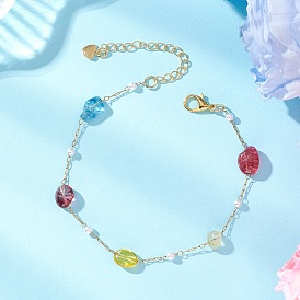 Браслеты из звеньев, украшенные бусинами из натурального смешанного камня и искусственного жемчуга., 316 Браслеты-цепочки из хирургической нержавеющей стали в виде скрепок для женщин