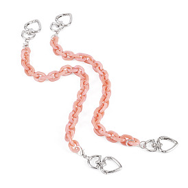 2шт. акриловые цепочки-удлинители для сумок, с поворотными застежками сплава, сердце, платина