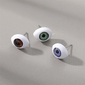 Colorful Silicone Eye Ball Stud Earrings for Fun and Unique Look