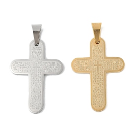 304 подвески из нержавеющей стали, ионное покрытие (ip), крест с амулетом из Священного Писания, религия
