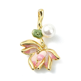 Латунь эмаль подвески, , с пластиковыми бусинами из искусственного жемчуга