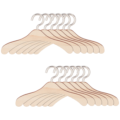 12шт деревянные вешалки для кукольной одежды, с железным крюком, подвесные принадлежности для одежды для кукол