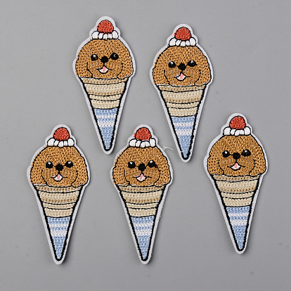 Computerized Embroidery Cloth Iron on/Sew on Patches, Appliques, Costume Accessories, Ice Cream