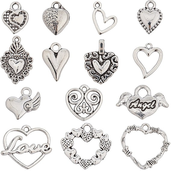84 шт 14 подвески из сплава в тибетском стиле, сердце