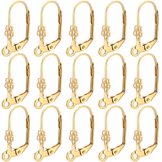 50шт. ионное покрытие (IP) 304 фурнитура для сережек-гвоздиков с цветком из нержавеющей стали, с горизонтальными петлями