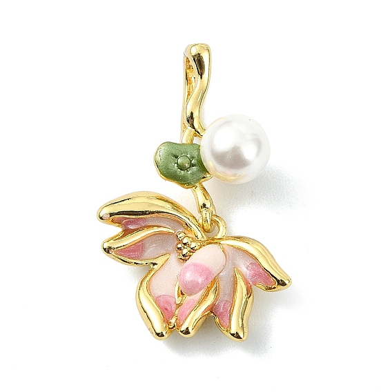 Латунь эмаль подвески, , с пластиковыми бусинами из искусственного жемчуга