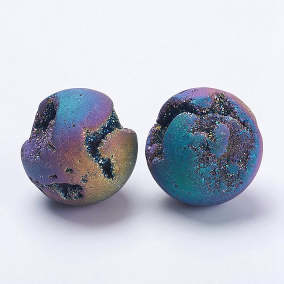 Галька естественный druzy geode кварцевые бусины, Украшения для дома из драгоценных камней, нет отверстий / незавершенного, круглый шар