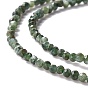 Natural Seraphinite Beads Strands, Faceted, Round