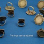 Composants réglables d'anneau de doigt de fer, support à cabochon en alliage, forme mixte