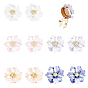 10Pcs 5 Colors Alloy Cufflinks, Flower, Light Gold