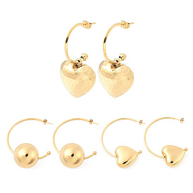 304 серьги-гвоздики из нержавеющей стали c-образной формы, золотые