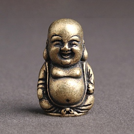 Brass Buddha Statue Display Decoration, for Home Office Desktop Feng Shui Decoration