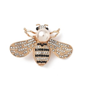 Броши из сплава пчел со стразами для рюкзака, с пластиковой жемчужины