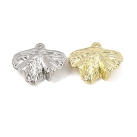 Alloy Pendants, Hammered Ginkgo Leaf Charms, Rack Plating, Cadmium Free & Nickel Free & Lead Free