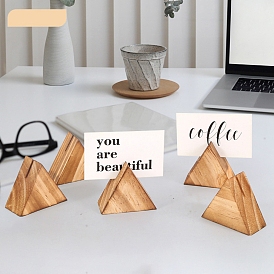 Porte-carte de visite en bois, détenteurs de mémo photo, pour fournitures de bureau scolaire, rectangle/triangle