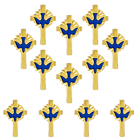 12шт. крест с эмалированными булавками в виде голубя мира, булавки для лацканов из сплава для одежды рюкзака