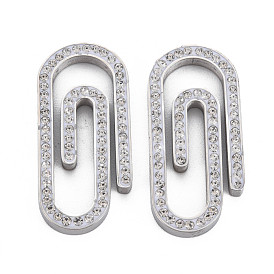 201 Stainless Steel Link, with Crystal Rhinestone, Pin