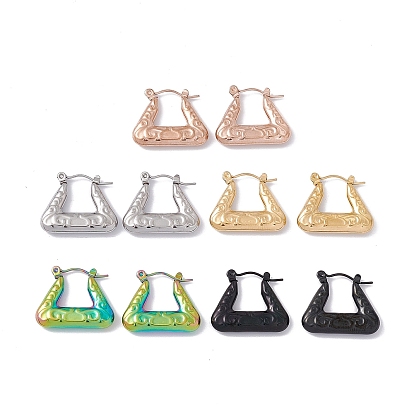 304 Stainless Steel Trapezoid Hoop Earrings for Women