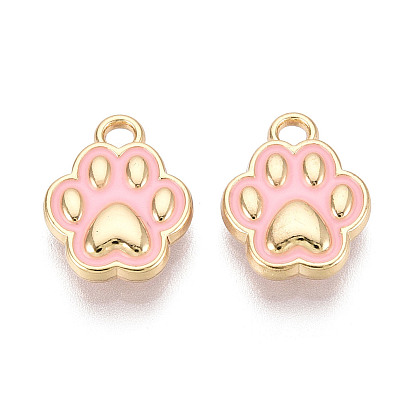 Подвески из эмалевого сплава легкого золота, очарование отпечатка лапы, без свинца, без никеля и без кадмия, стойки покрытие