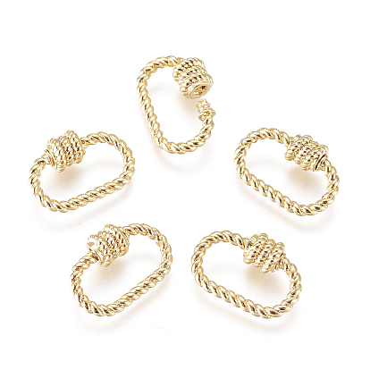 Брелок с карабином из латуни, для изготовления ожерелий, быстрые ссылки, овальные