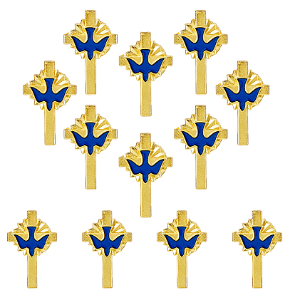 12шт. крест с эмалированными булавками в виде голубя мира, булавки для лацканов из сплава для одежды рюкзака