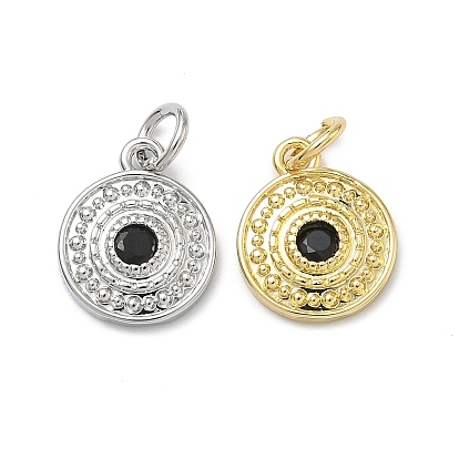 Латунные плоские круглые подвески с микропаве из кубических цирконий, с целью перехода в кольце, без кадмия и без свинца, стойки покрытие, долговечный