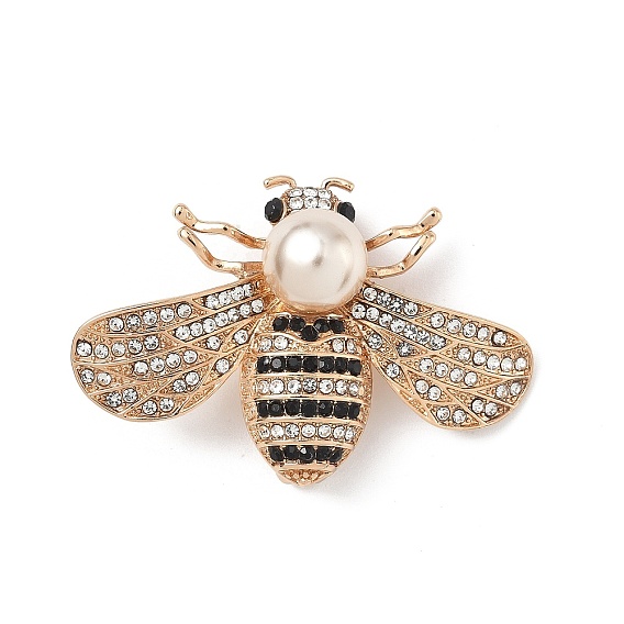 Броши из сплава пчел со стразами для рюкзака, с пластиковой жемчужины