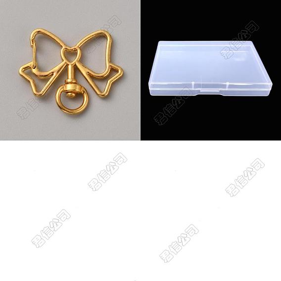 20Pcs Alloy Swivel Lobster Clasps, Swivel Snap Hook, Bowknot