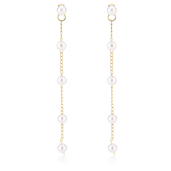 1 пары сережек-гвоздиков из АБС-пластика с имитацией жемчуга и кисточками, украшения из золотого сплава для женщин