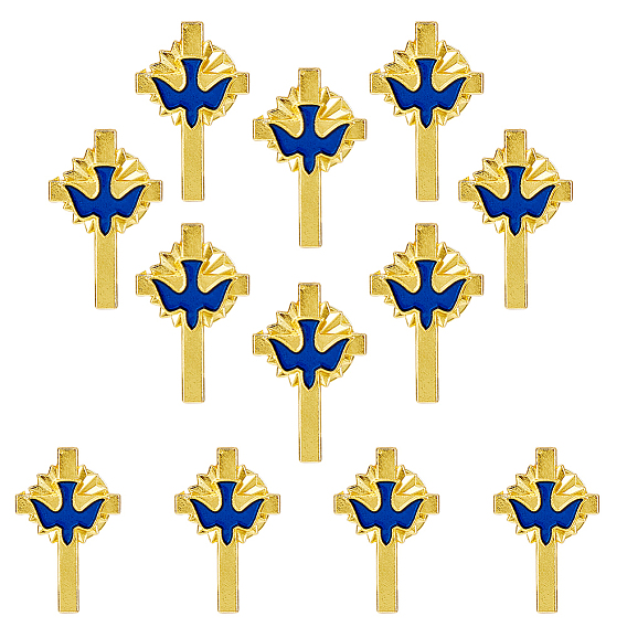 12шт. крест с эмалированными булавками в виде голубя мира, булавки для лацканов из сплава для одежды рюкзака