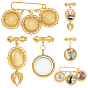 Наборы брошей в виде фоторамки из латуни, со стеклянными кабошонами 