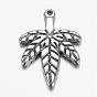 304 Stainless Steel Pendants, Leaf